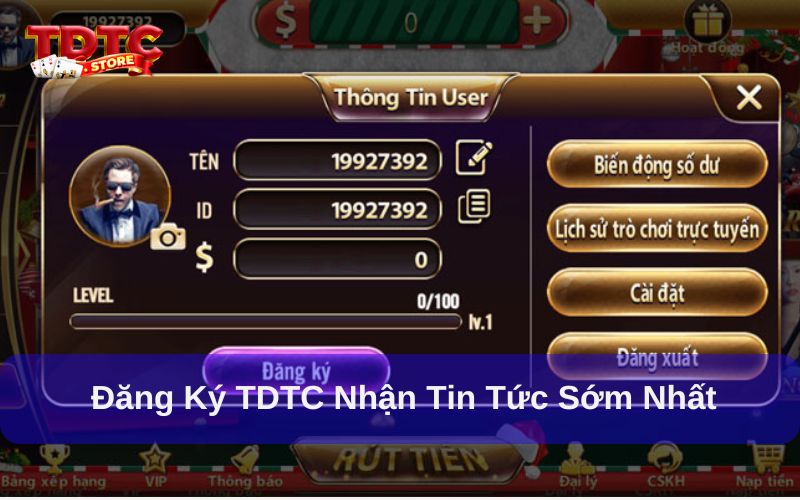 Đăng ký tài khoản nhận tin tức sớm tại TDTC