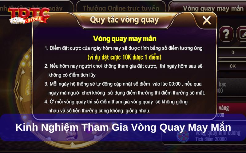 Vòng quay may mắn Thiên Đường Trò Chơi - Mới cập nhật 2025 9 Kinh nghiệm cần biết để tham gia vòng quay may mắn TDTC