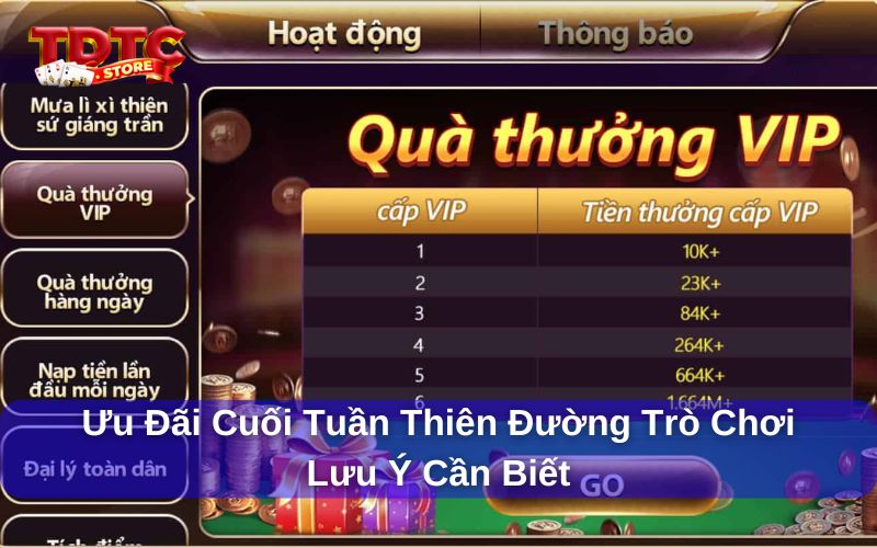 Ưu đãi cuối tuần Thiên Đường Trò Chơi thưởng đến 999K 9 Lưu ý khi tham gia ưu đãi cuối tuần