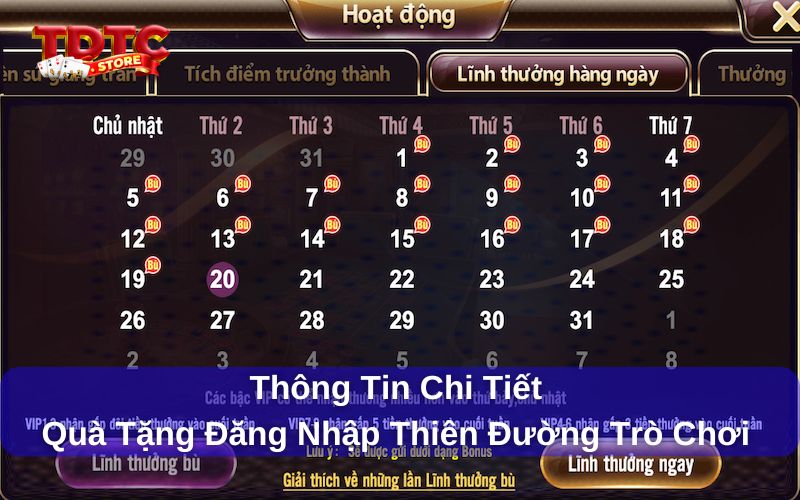 Quà tặng đăng nhập Thiên Đường Trò Chơi - Bonus khủng 2025 7 Thông tin chương trình quà tặng đăng nhập Thiên Đường Trò Chơi