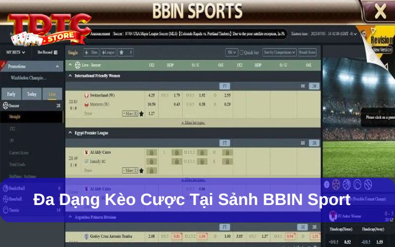 BBIN Sport - Siêu Phẩm Cược Thể Thao Đình Đám Cực Hot 6 Rất nhiều bộ môn thi đấu hot được tích hợp tại đây